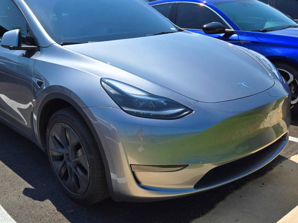 Silver Tesla in Conway, AR