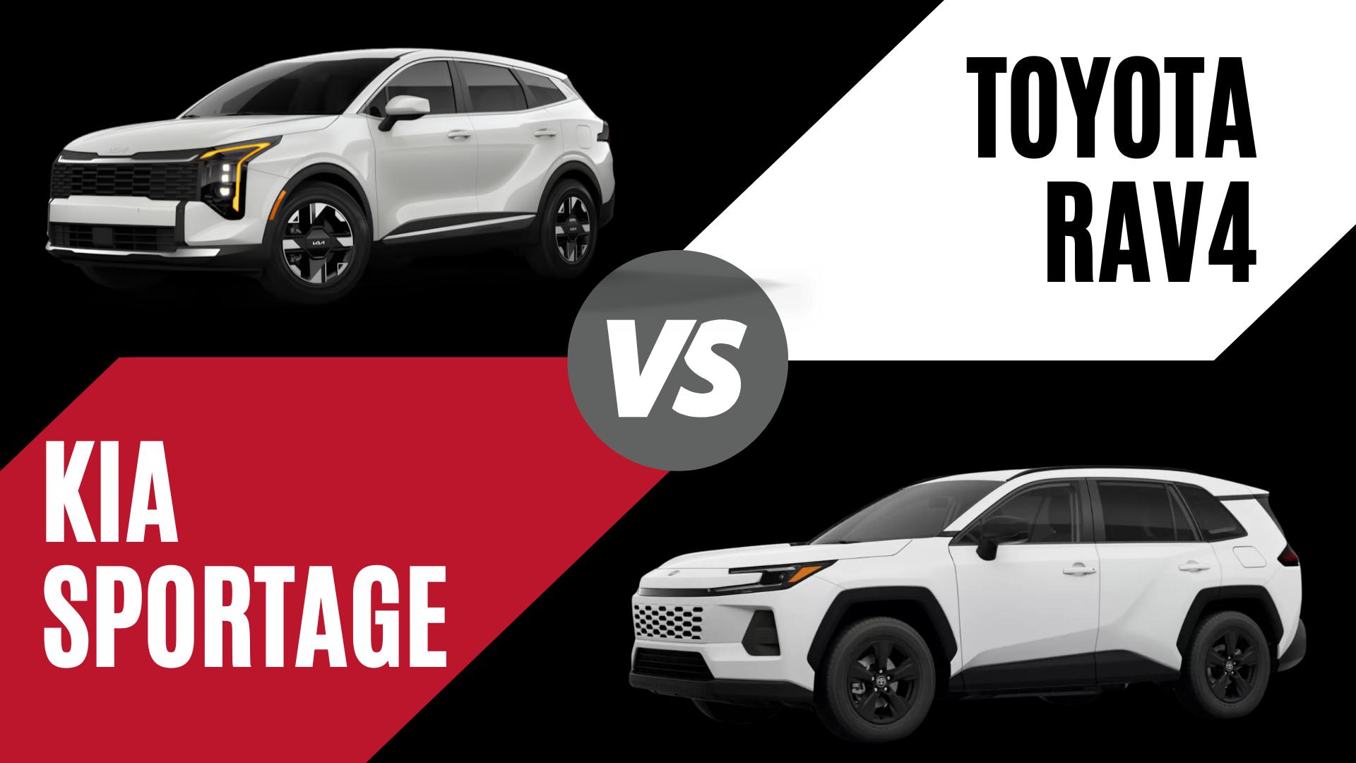 2026 Kia Sportage and Toyota RAV4 comparison showing MPG, hybrid vs gas performance, and SUV features in Conway, Arkansas