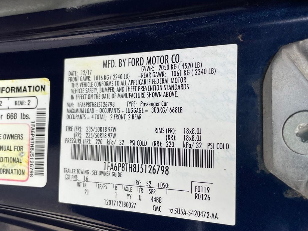 2018 Ford Mustang EcoBoost - 32 MPG / REMOTE START