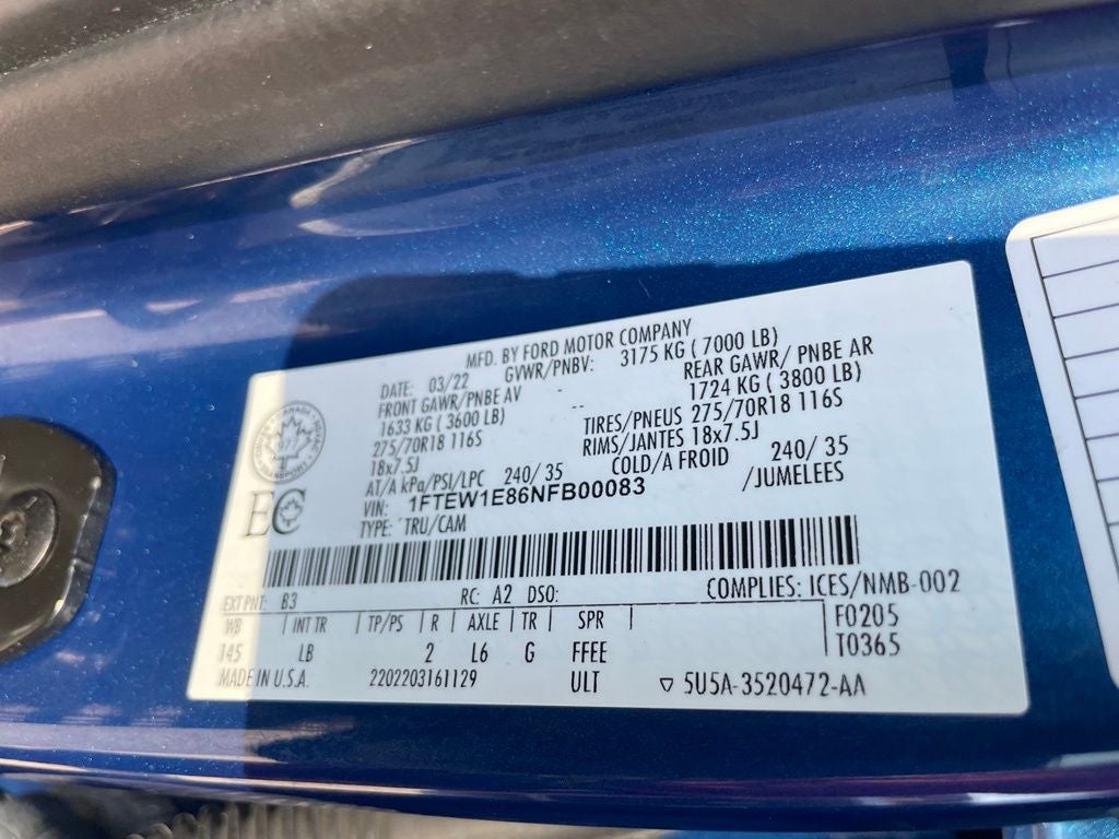 2022 Ford F-150 Tremor - PRO POWER ONBOARD / 360 DEGREE CAMERA