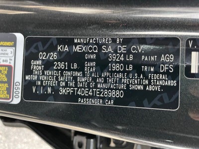 2026 Kia K4 LXS