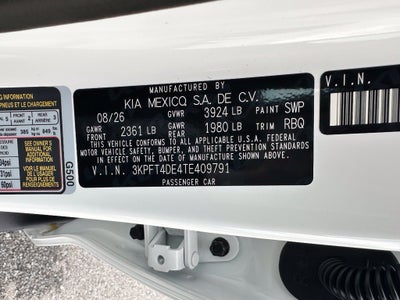 2026 Kia K4 LXS