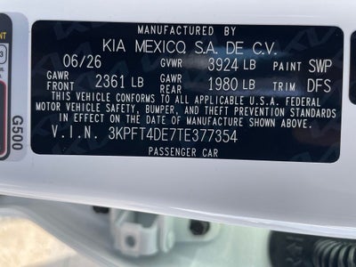 2026 Kia K4 LXS