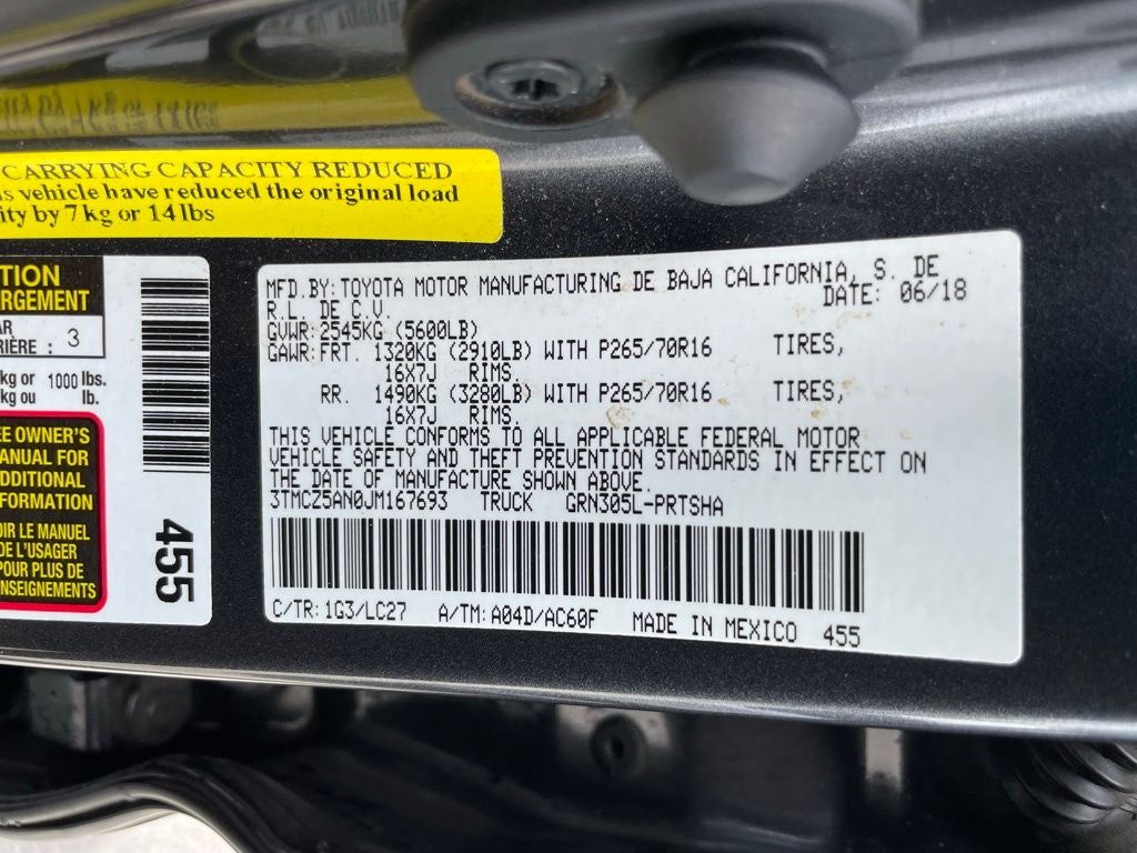 2018 Toyota Tacoma TRD Off-Road V6 - MULTI TERRAIN SELECT