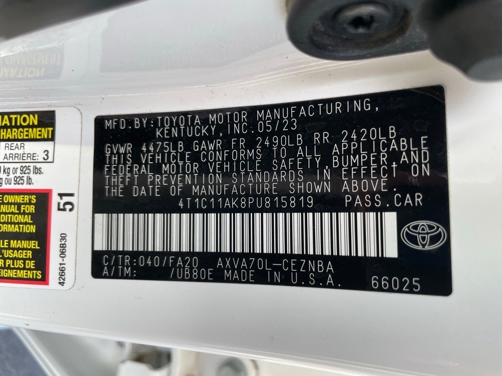 2023 Toyota Camry LE FWD - PRE-COLLISION SYSTEM / BLIND SPOT MONITOR