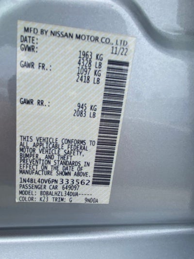 2023 Nissan Altima 2.5 SV