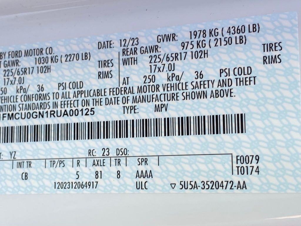 2024 Ford Escape Active COLD WEATHER & TECH PACKAGES / 1 OWNER