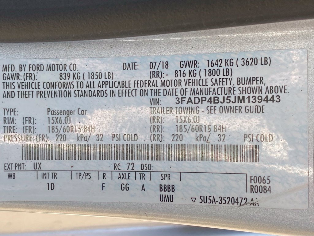 2018 Ford Fiesta SE - SALVAGE TITLE / AS-IS