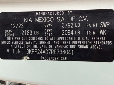 2024 Kia Forte LXS