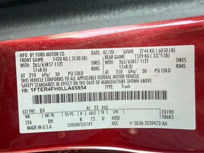 2020 Ford Ranger Lariat