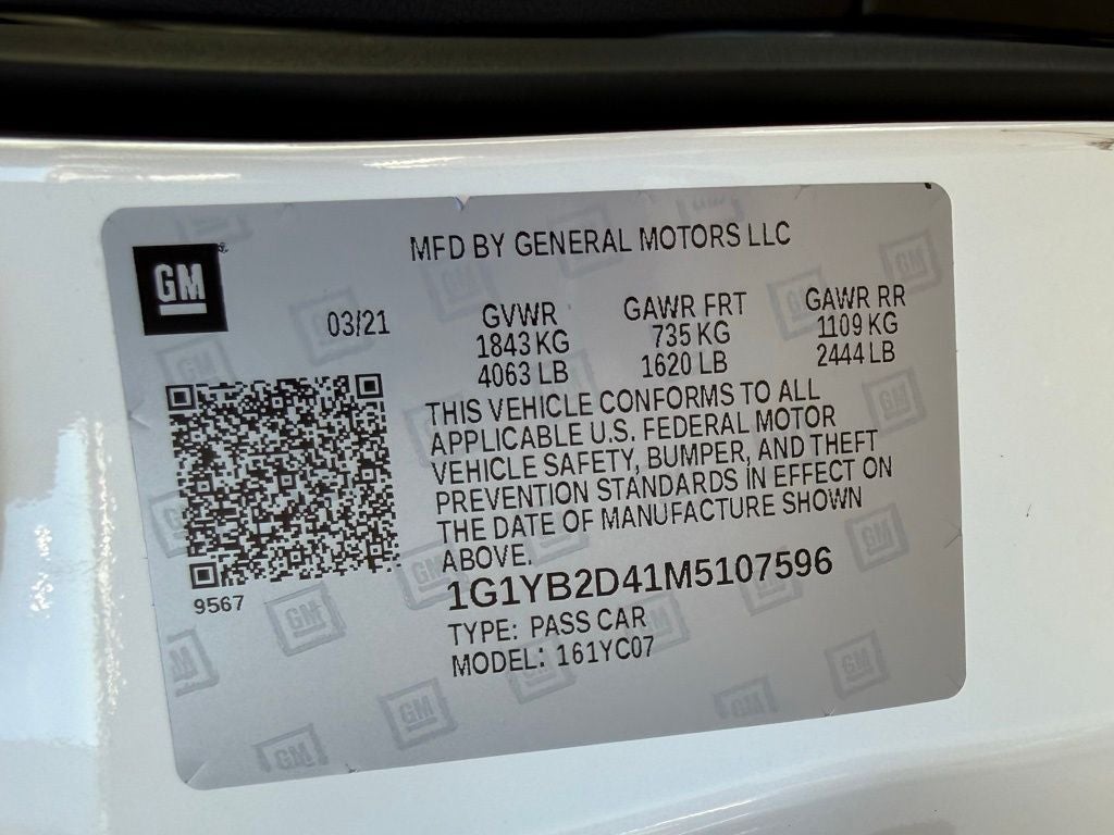 2021 Chevrolet Corvette Stingray 2LT,CORVETTE MUSEUM DELIVERY