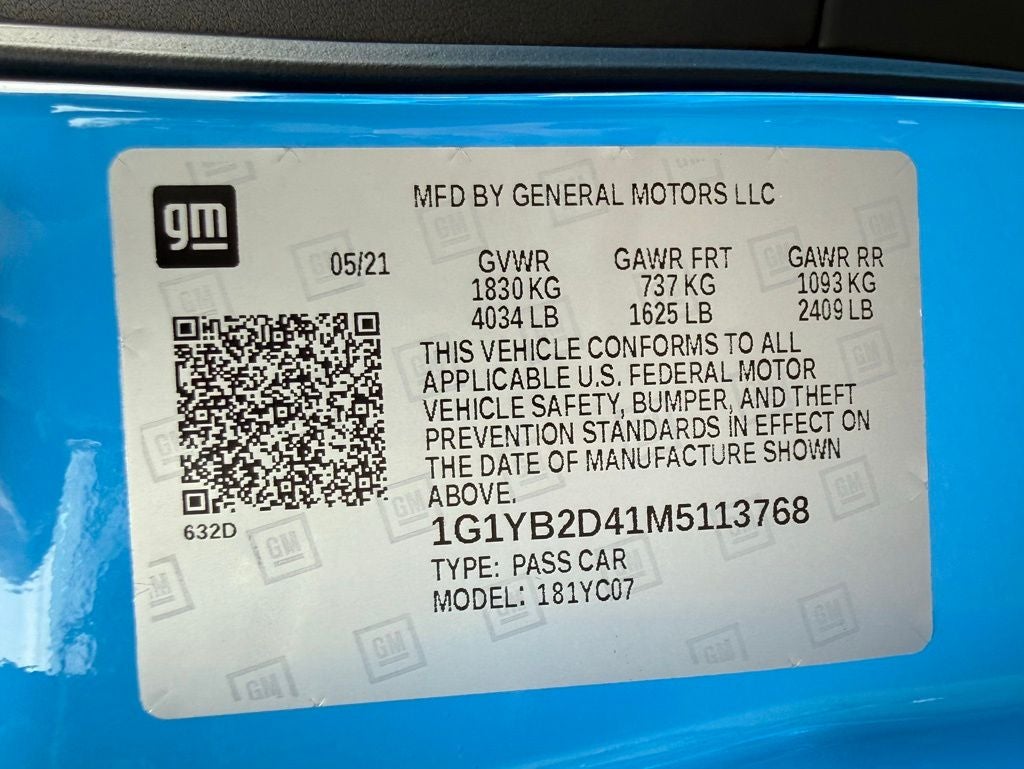 2021 Chevrolet Corvette Stingray 2LT