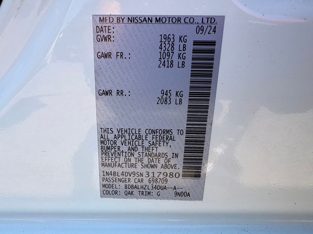 2025 Nissan Altima 2.5 SV