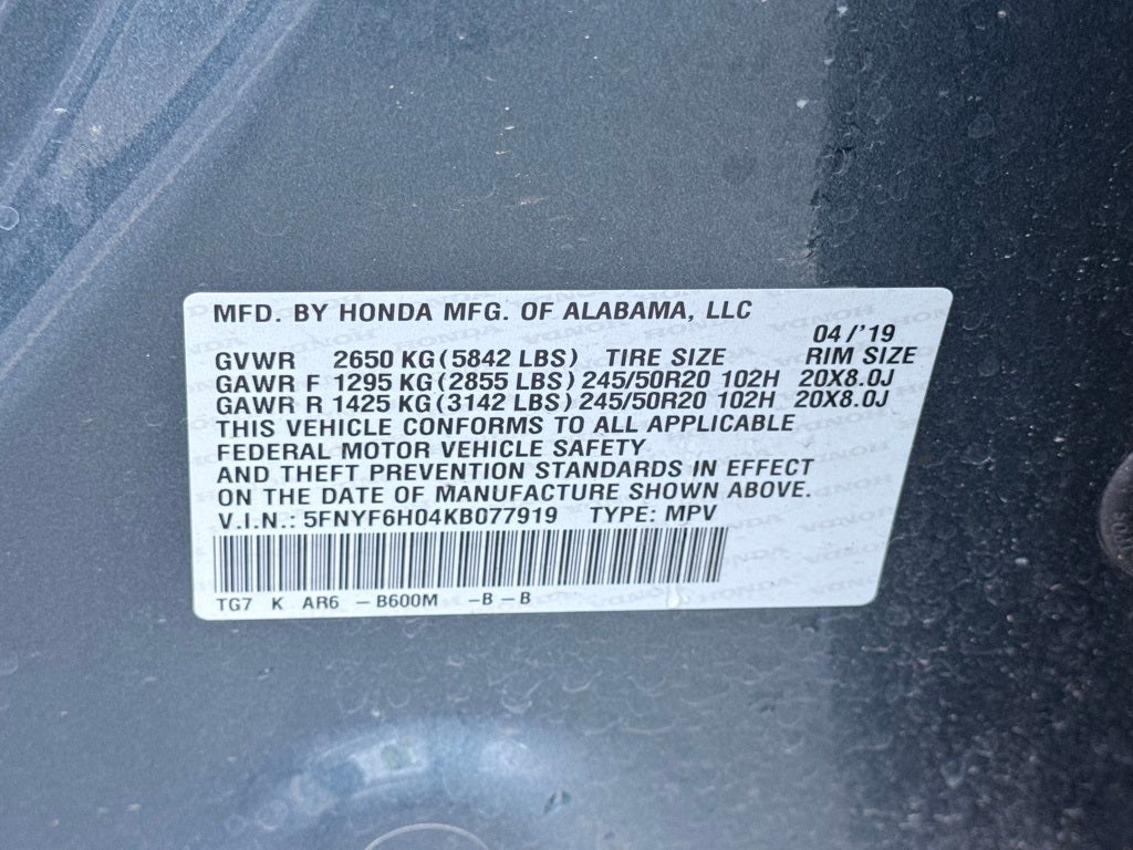 2019 Honda Pilot Elite