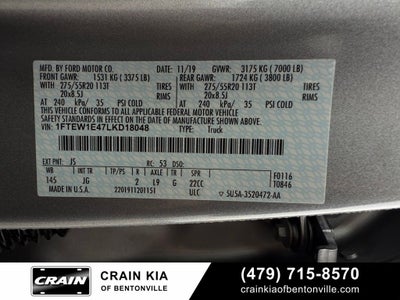 2020 Ford F-150 XL - 4WD / CLEAN CARFAX / ONE OWNER