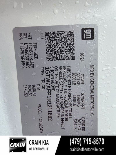 2024 GMC Savana 2500 Work Van - CARFAX ONE OWNER