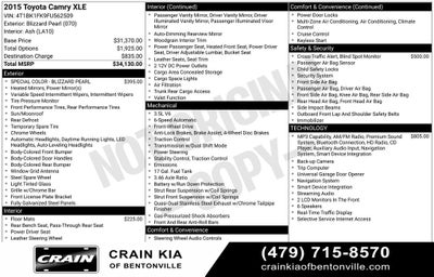 2015 Toyota Camry XLE - SUNROOF / LEATHER / NAV