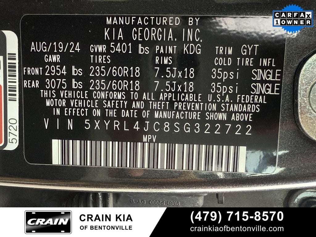 2025 Kia Sorento S - KIA CPO / PANORAMIC SUNROOF / ONE OWNER