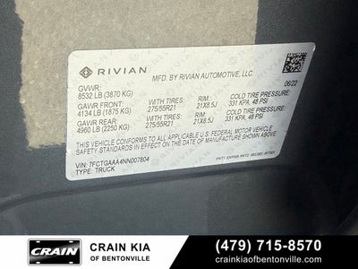 2022 Rivian R1T Adventure - AWD / QUAD MOTOR / LARGE BATTERY / CLEAN CARFAX