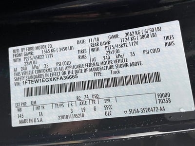 2019 Ford F-150 Limited 4X4 / HEATED SEATS / NAV