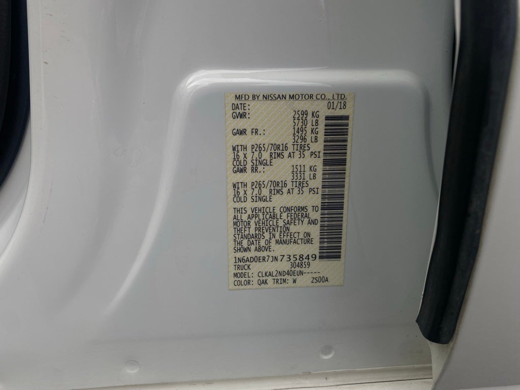 2018 Nissan Frontier SV