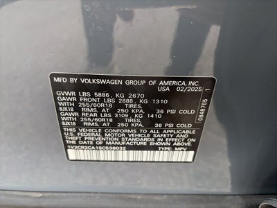 2025 Volkswagen Atlas 2.0T Peak Edition CLEAN 1-OWNER CARFAX