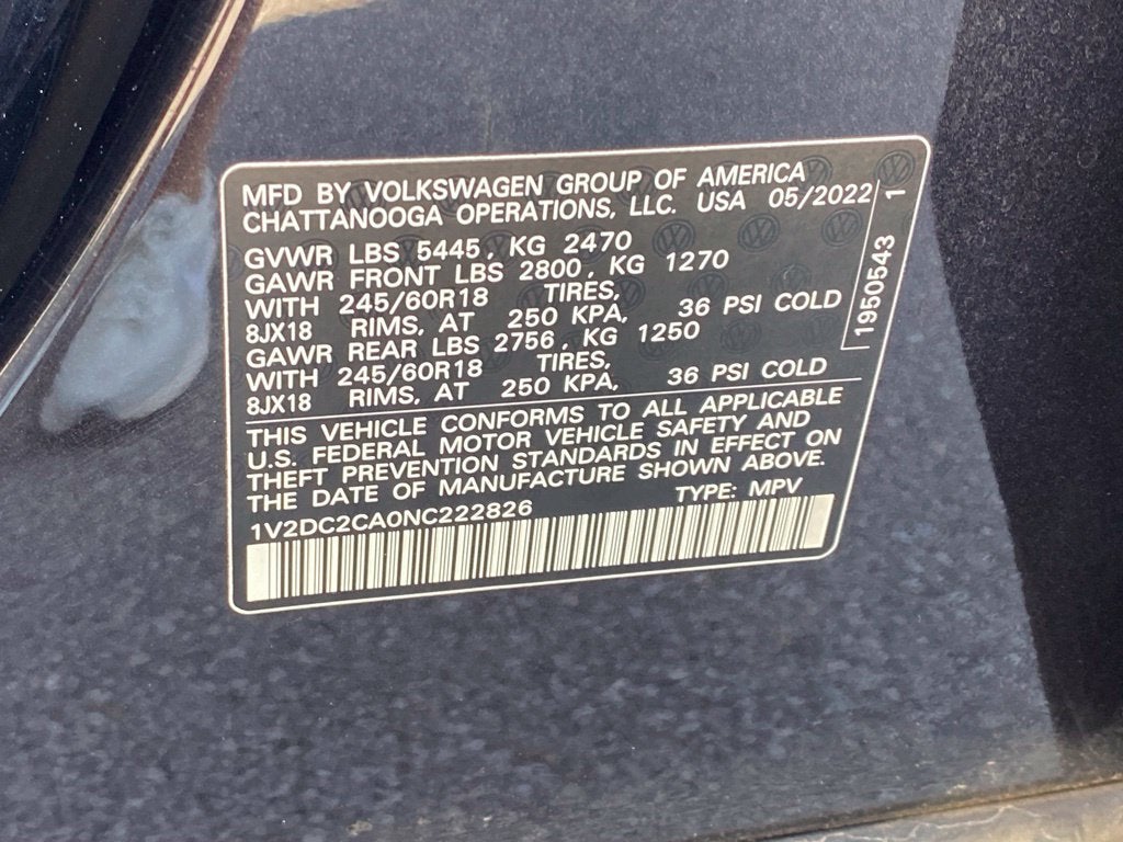 2022 Volkswagen Atlas Cross Sport 2.0T SE