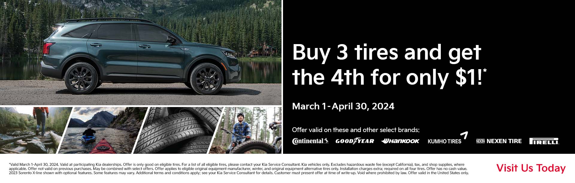 buy 3 tires, get 4th for $1